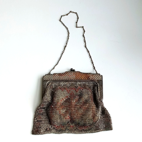 Antique / Vintage French Art Nouveau Style Chainmail Mini Purse Early 1900's - Picture 6 of 13